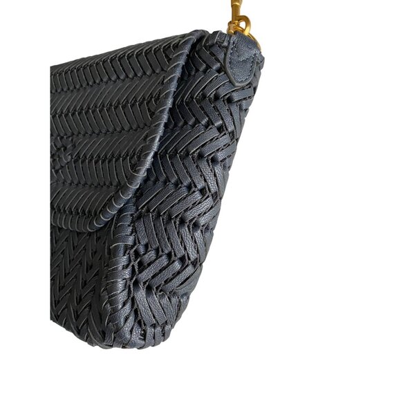 Anya Hindmarch Neeson Tassel Shoulder Bag Capra Leather Dark Marine Blue Woven - Picture 4 of 14